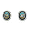 Silver Multicolor Inlay Native American Pueblo Design Post Earrings AX81258